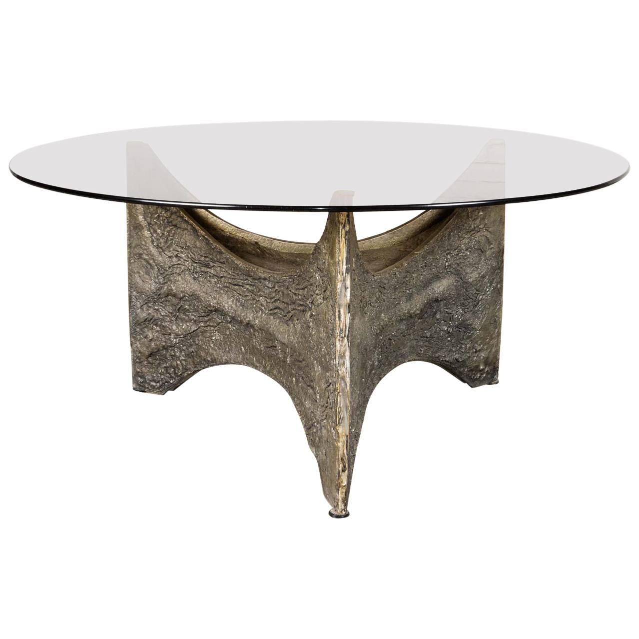 Mid-Century Brutalist Coffee Table in the Style of Paul Evans