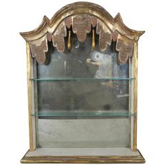 Giltwood Antique Mirrored Wall Cabinet