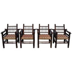 Colonial Set of Four Armchairs 10