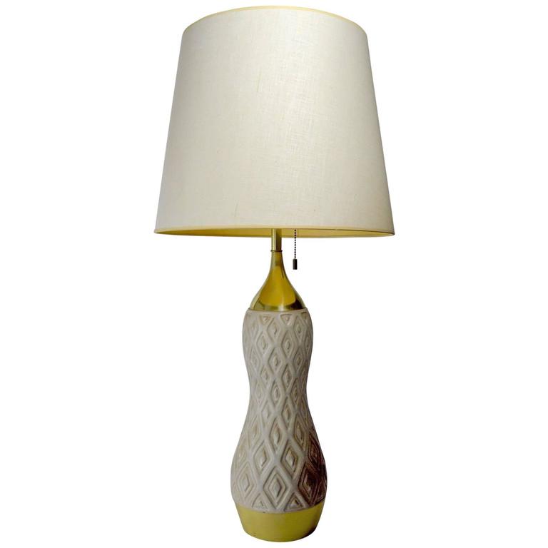 Gerald Thurston For Lightolier Ceramic And Brass Table Lamp Gerald Thurston For Lightolier Ceramic And Brass Table Lamp
