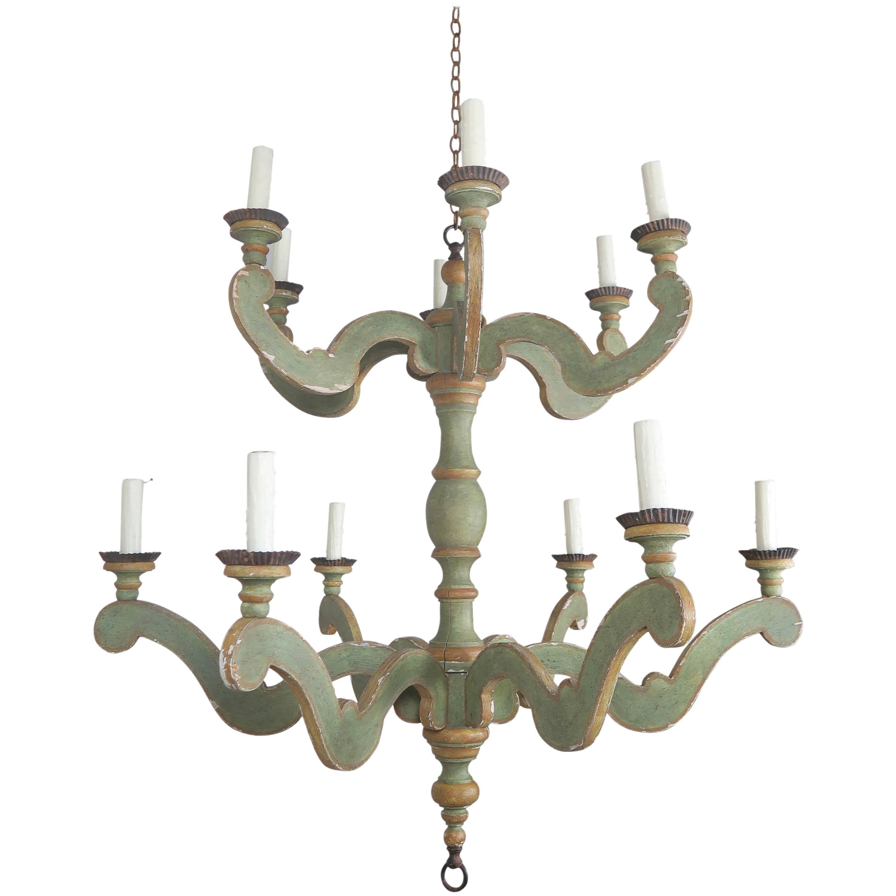 Two-Tier Italian Style Painted Chandelier