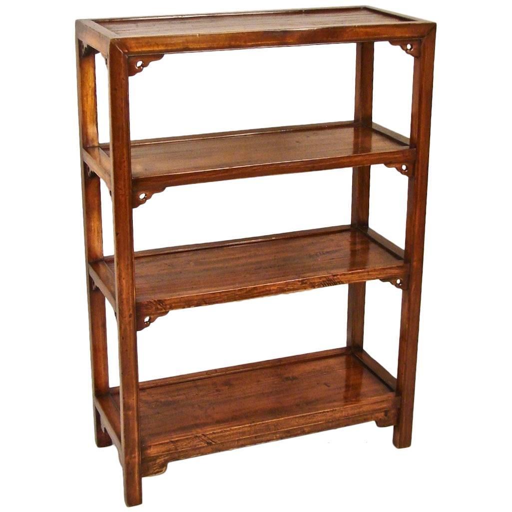 Chinese Elm Four-Tier Bookcase of Small Size
