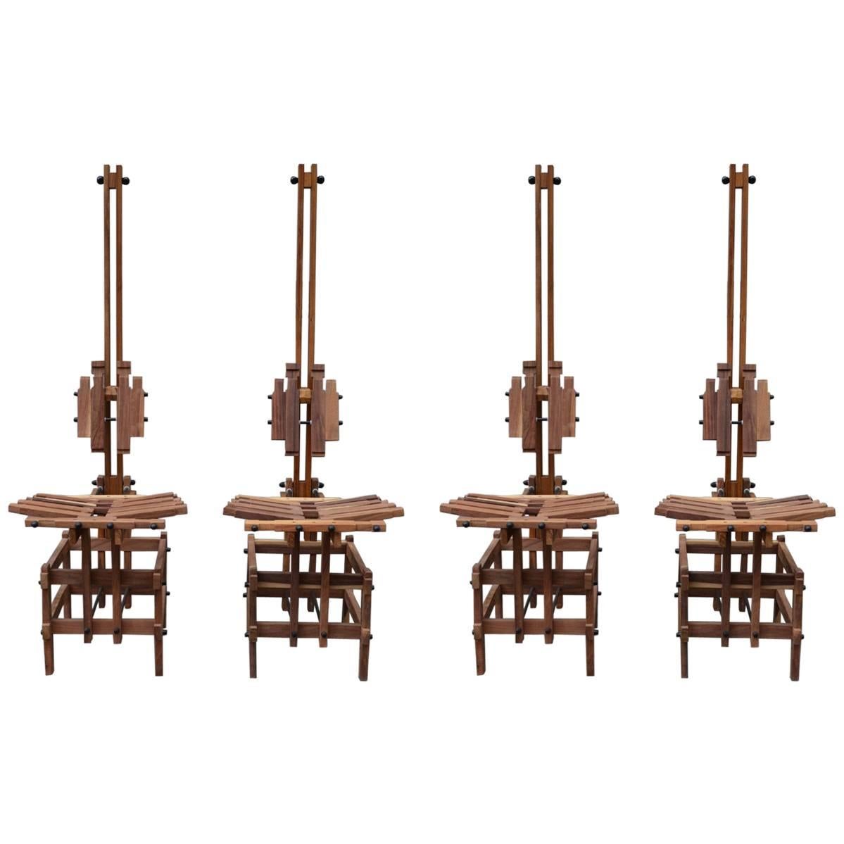 Set of Four Anacleto Spazzapan 1980s Chairs