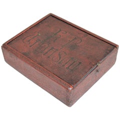 Early 18th Century Original Red Painted Candle Slide Top Box