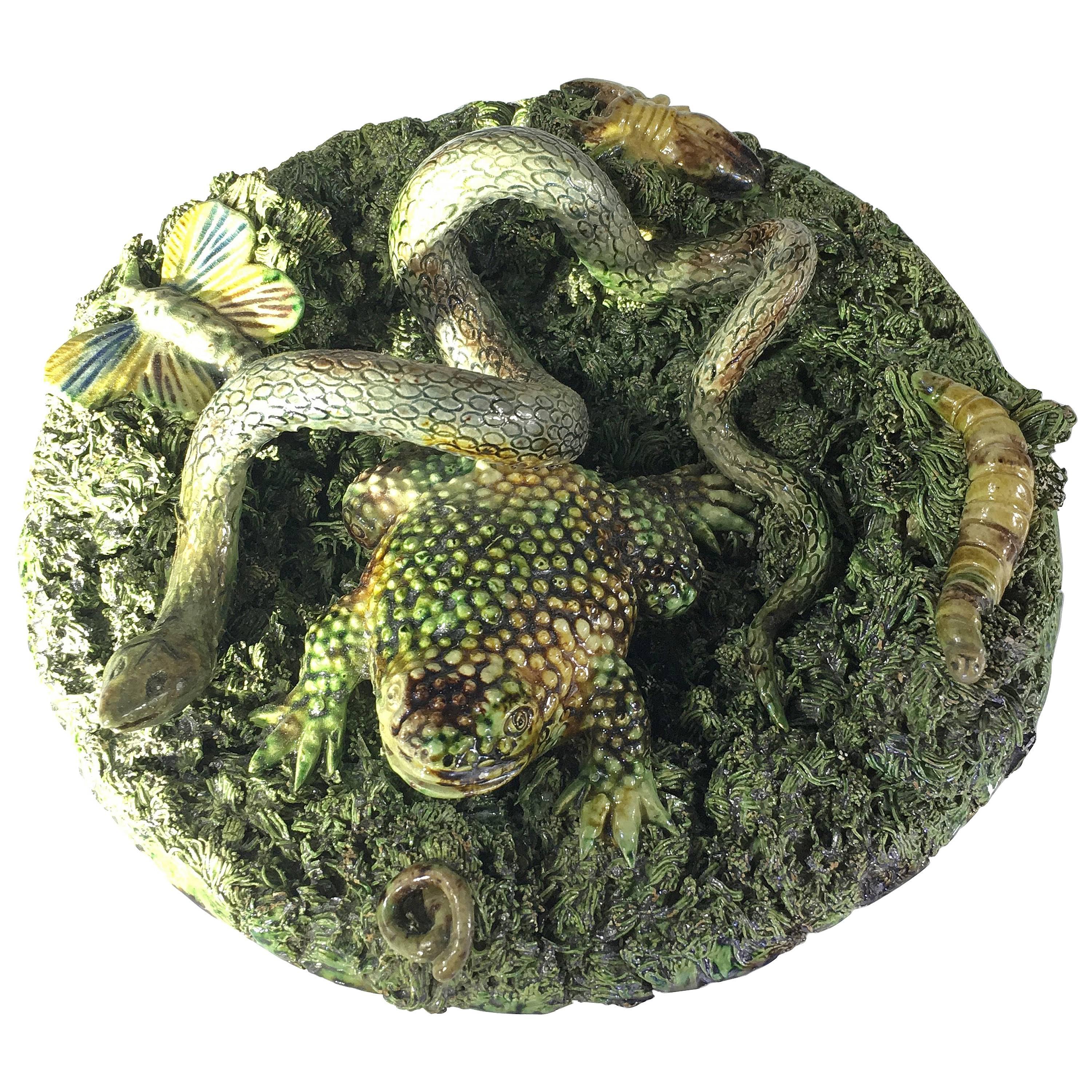 Pallisy Type Dish with Frog, Snake, Worm and Grub by Jose Cunha, Portugal