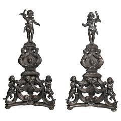 Pair of Bronze Andirons after Niccolo Roccatagliata, Venetian, circa 1890 7