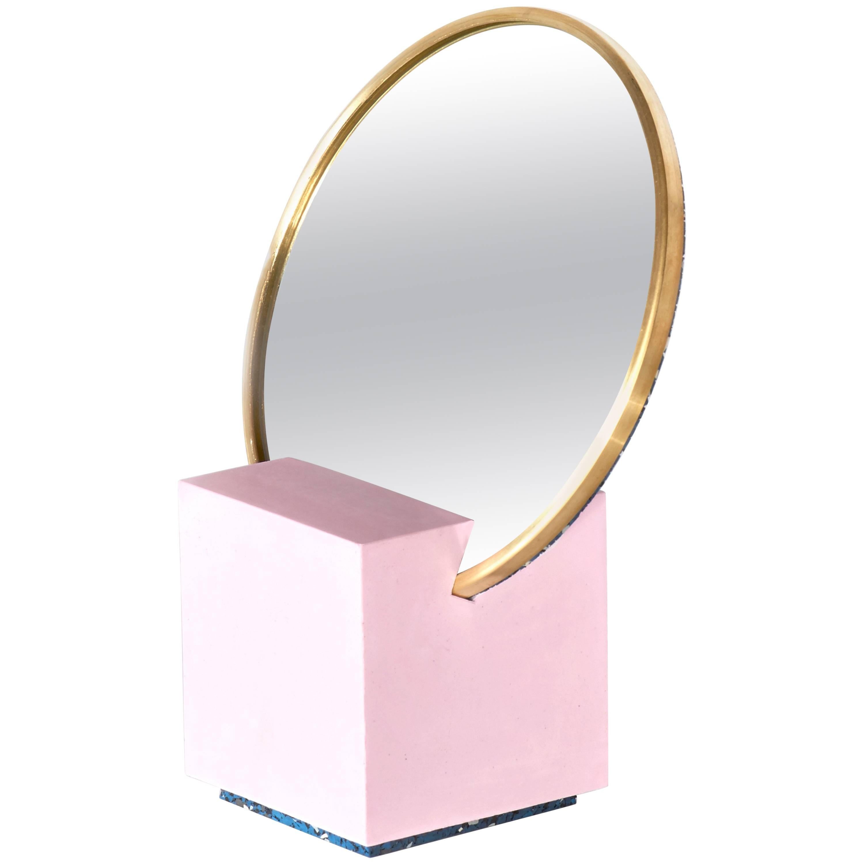 Slash Vanity Mirror Pink and Royal by Slash Objects, Made in USA For Sale