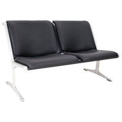 Used Two-Seat Faux Black Leather Sofa by Friso Kramer Model 1300 Wilkhahn, 1967