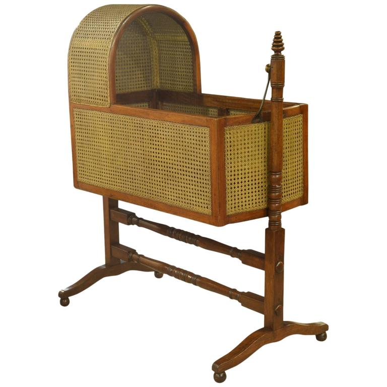 Antique Victorian Oak Rocking Cradle For Sale at 1stdibs