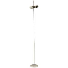 Floor Lamp by Vico Magistretti for Oluce Chromed Metal Lacquered Aluminium 1980s