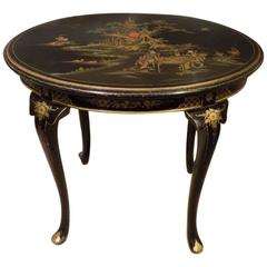 Chinoiserie Lacquered Edwardian Period Antique Games Table