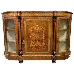 Superb Quality Burr Walnut and Ormolu-mounted Victorian Period Credenza