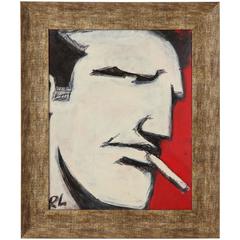 Robert Loughlin Brute Painting Outsider Art Red Black White Signed USA, 2000s 4