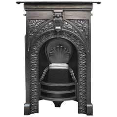 Antique Small 19th Century Late Victorian Cast Iron Bedroom Fireplace