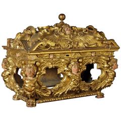 Baroque Carved and Gilded Lime Urn Papal States, 17th Century