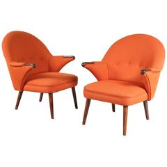Pair of "Mama Bear" Lounge Chairs in the Style of Hans J. Wegner, circa 1950