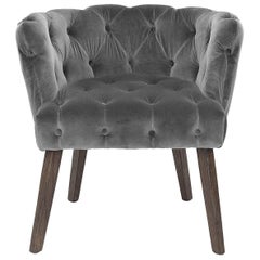 Chaise Capiton de la maison en tissu de velours gris, violet ou noir