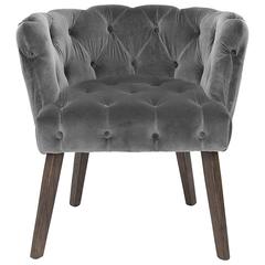 Home Capiton Chair in Grey, Purple or Black Velvet Fabric 12