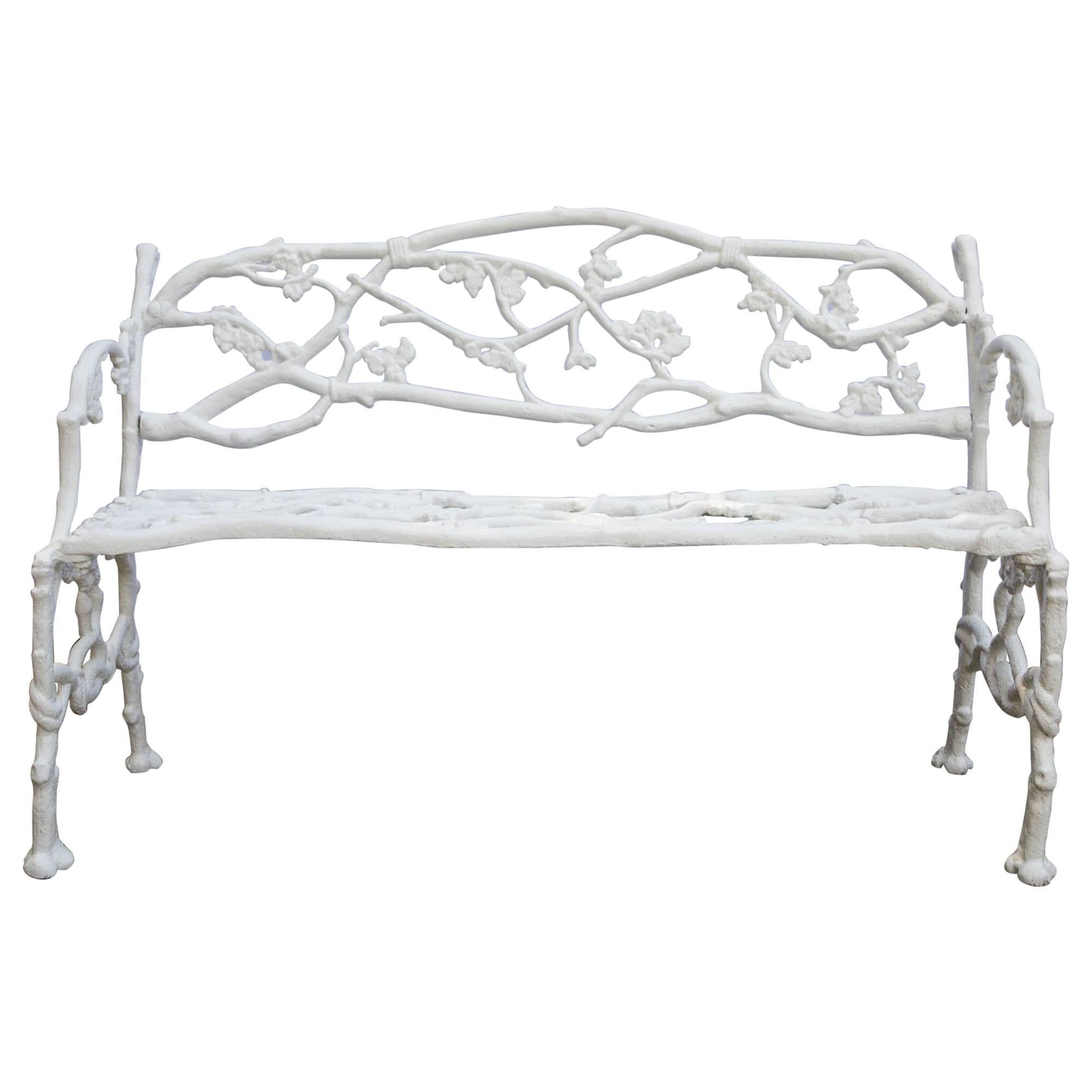  Cast Iron Floral Garden Bench For Sale
