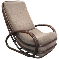 Italian Mid-Century Modern Bamboo Chair with Cushion from 1970s