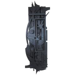 Sculpture P.H. Harrison Rectangle noir dans le style de Louise Nevelson