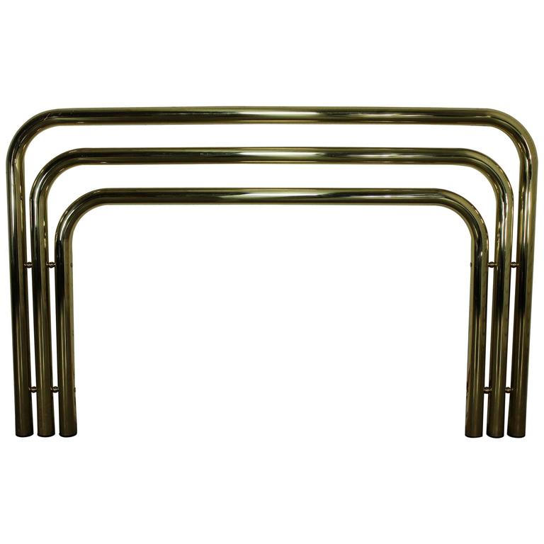 Bold and Brass Tubular FullQueen Headboard 1970s For Sale at 1stdibs