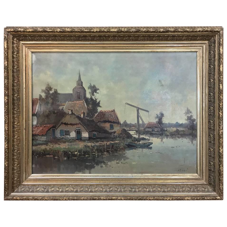 19th Century Framed Oil Painting on Canvas by deGroot