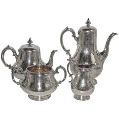 Four-Piece Tea and Coffee Service, English Sterling Silver, London, 1860