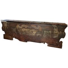 Antique 18th Century Italian Painted Storage Bench