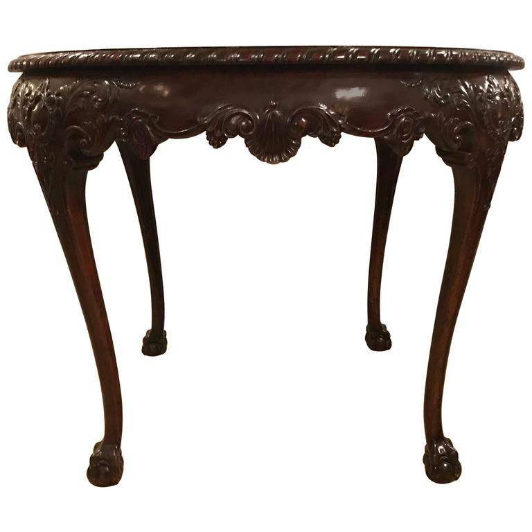 Centre Table, Circular on Ball and Claw Feet with Cabriole
