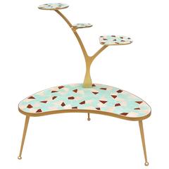 Tripod Aluminium and Mosaic Plant Stand, circa 1950s 11