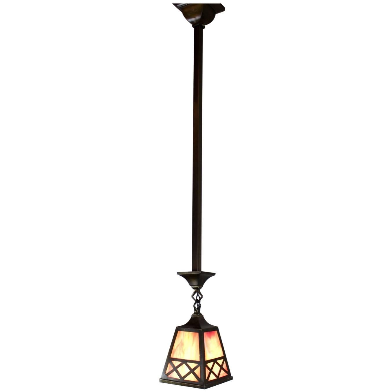 Arts 
Crafts Style Pendant Fixture For Sale