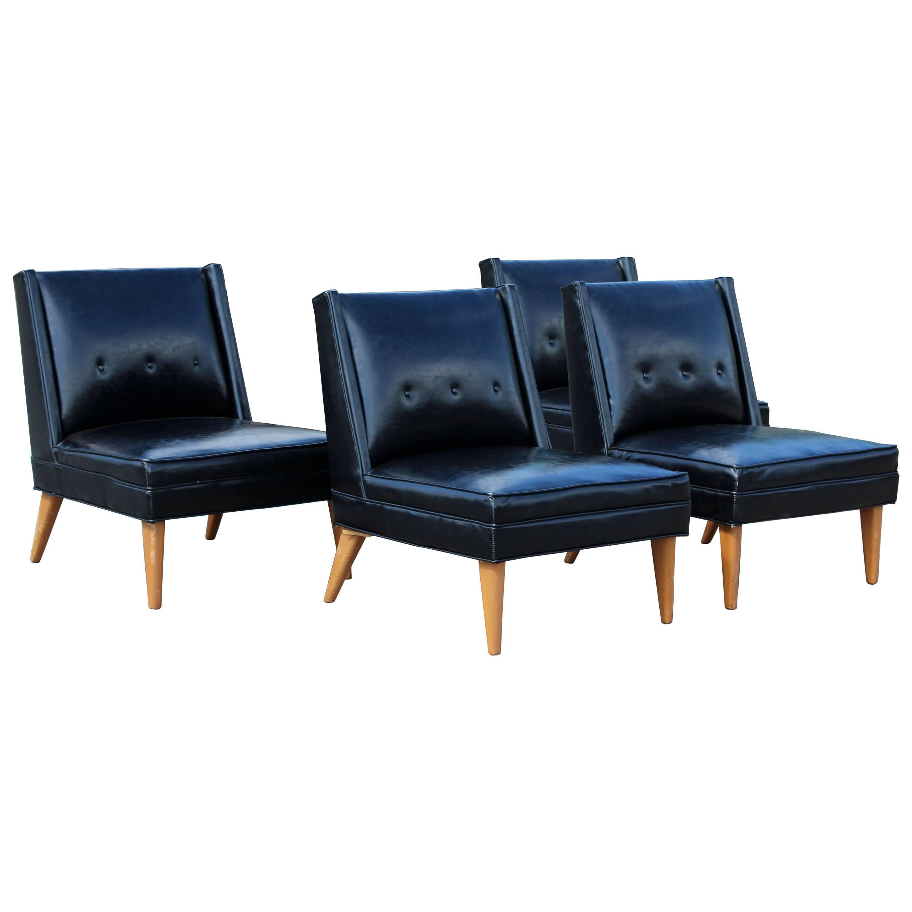 Mid-Century Modern Pair of Harvey Probber Slipper Side Chairs, 1960s
