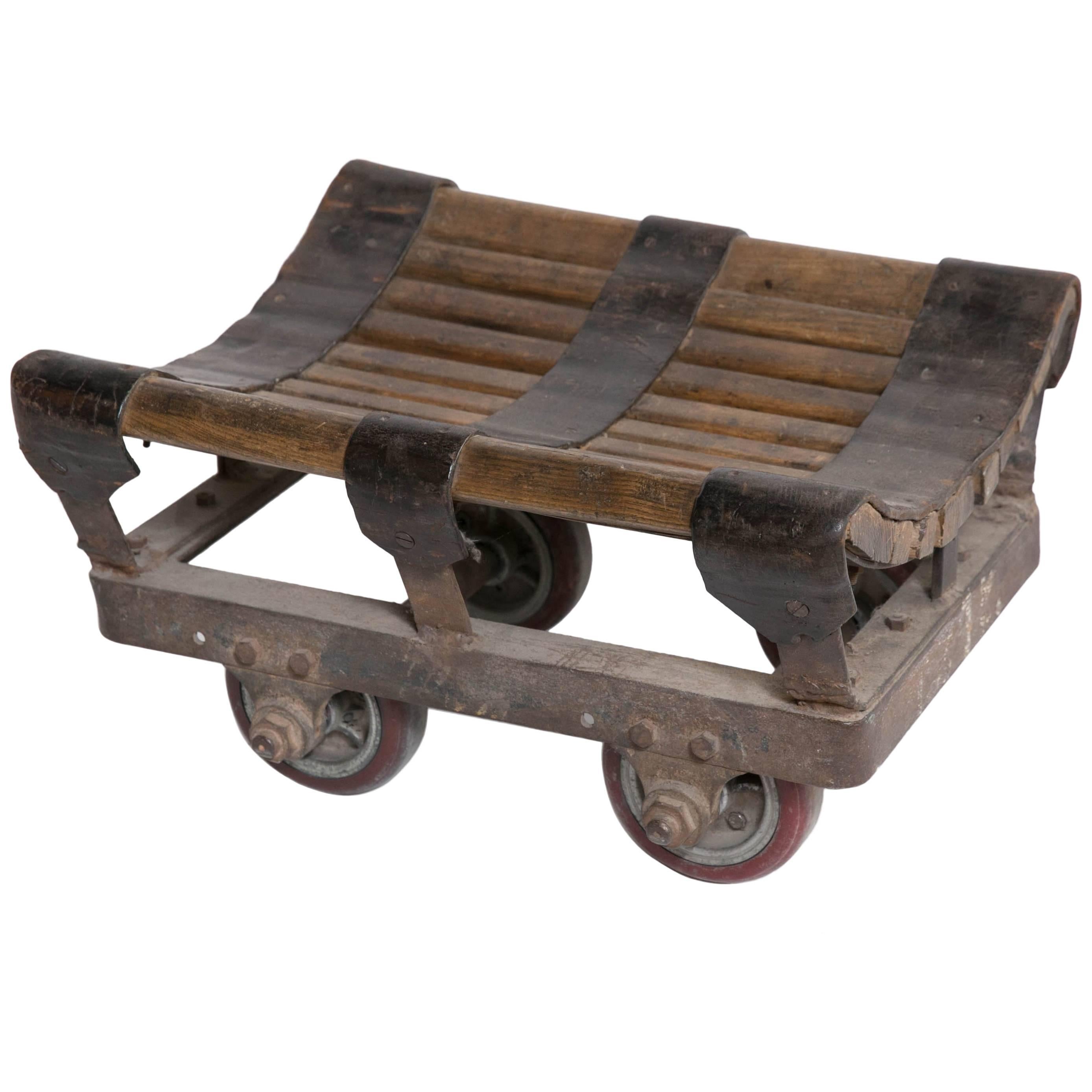 Small Iron and Wood Industrial Trolley