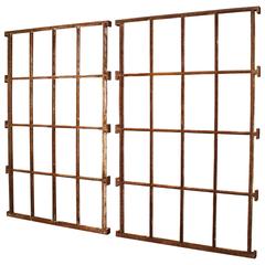 Distressed Architectural Cast Iron Mental Asylum Window Ventilation Grills, Bar 1