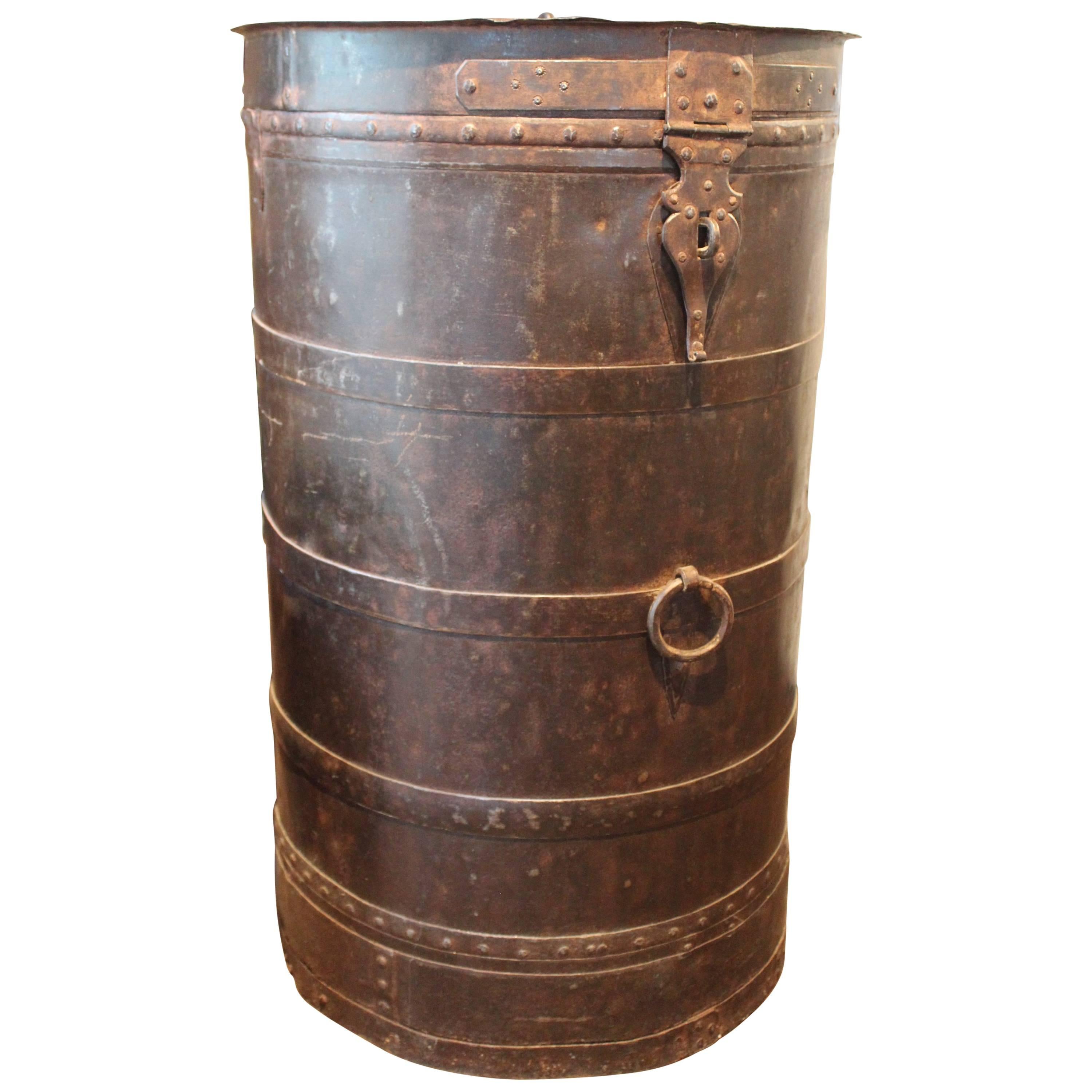 Antique Anglo Colonial Metal Storage Bin