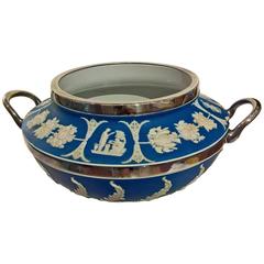 19th Century Wedgwood Jardiniere in Blue Jasperware