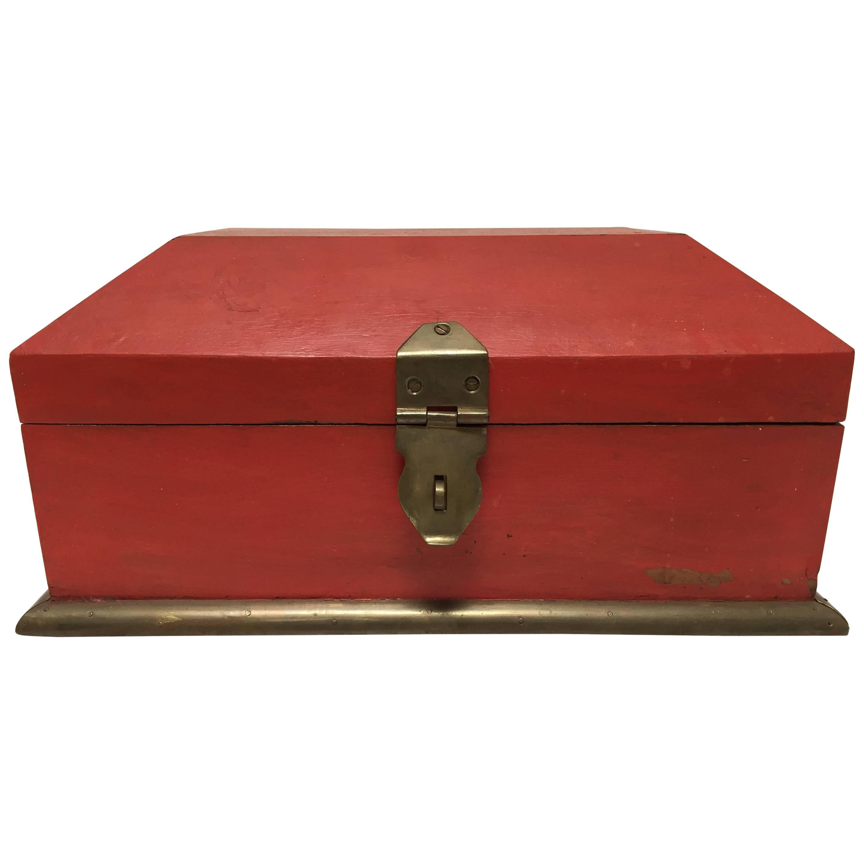 Anglo Indian Decorative Red Tea Caddy Box