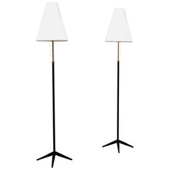 Pair of Swedish Floor Lamps by Böhlmarks, 1950s