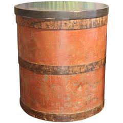 Vintage English Storage Bin with Original Paint Patina, Ebonized Limestone Top