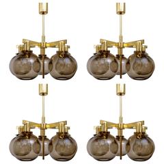 Set of Four Hans-Agne Jakobsson Ceiling Lamps Model T348/5 'Pastoral', 1960s 9