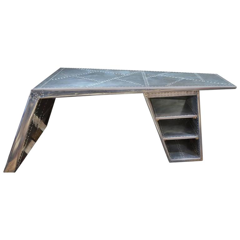 Riveted Aviator Desk At 1stdibs