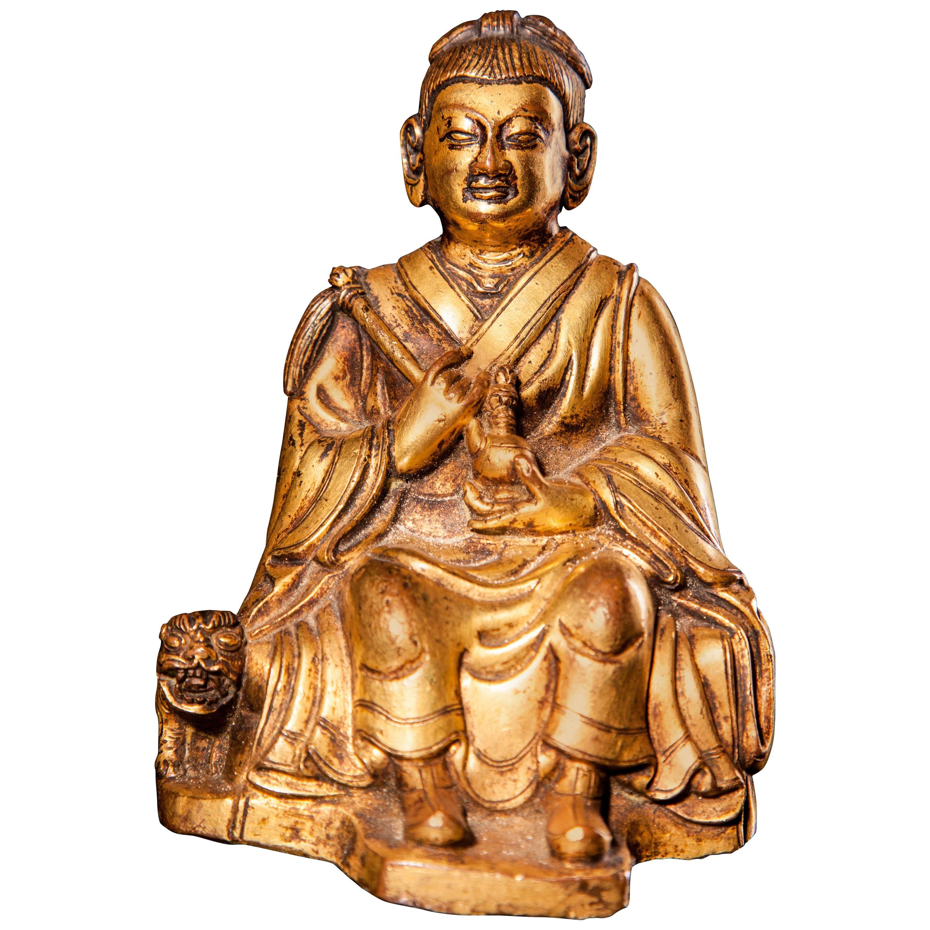 Gilt Bronze Figure of Dharmatala For Sale