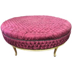 Large Louis XIV Style Tufted Ottoman