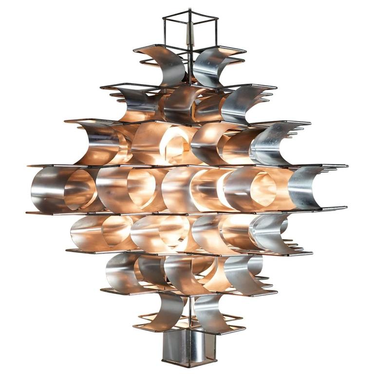 Max Sauzé, große Cassiopée Kronleuchter Lampe, 1972 von Sauzé Studio Paris 1