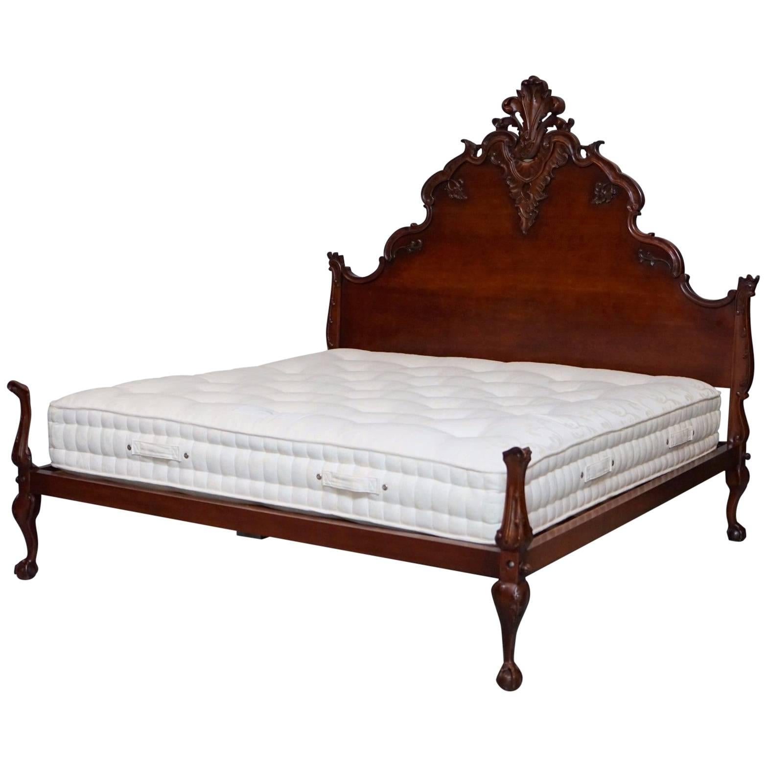 Ralph Lauren Larger Than Super King-Size California King Mahogany Bed & Mattress