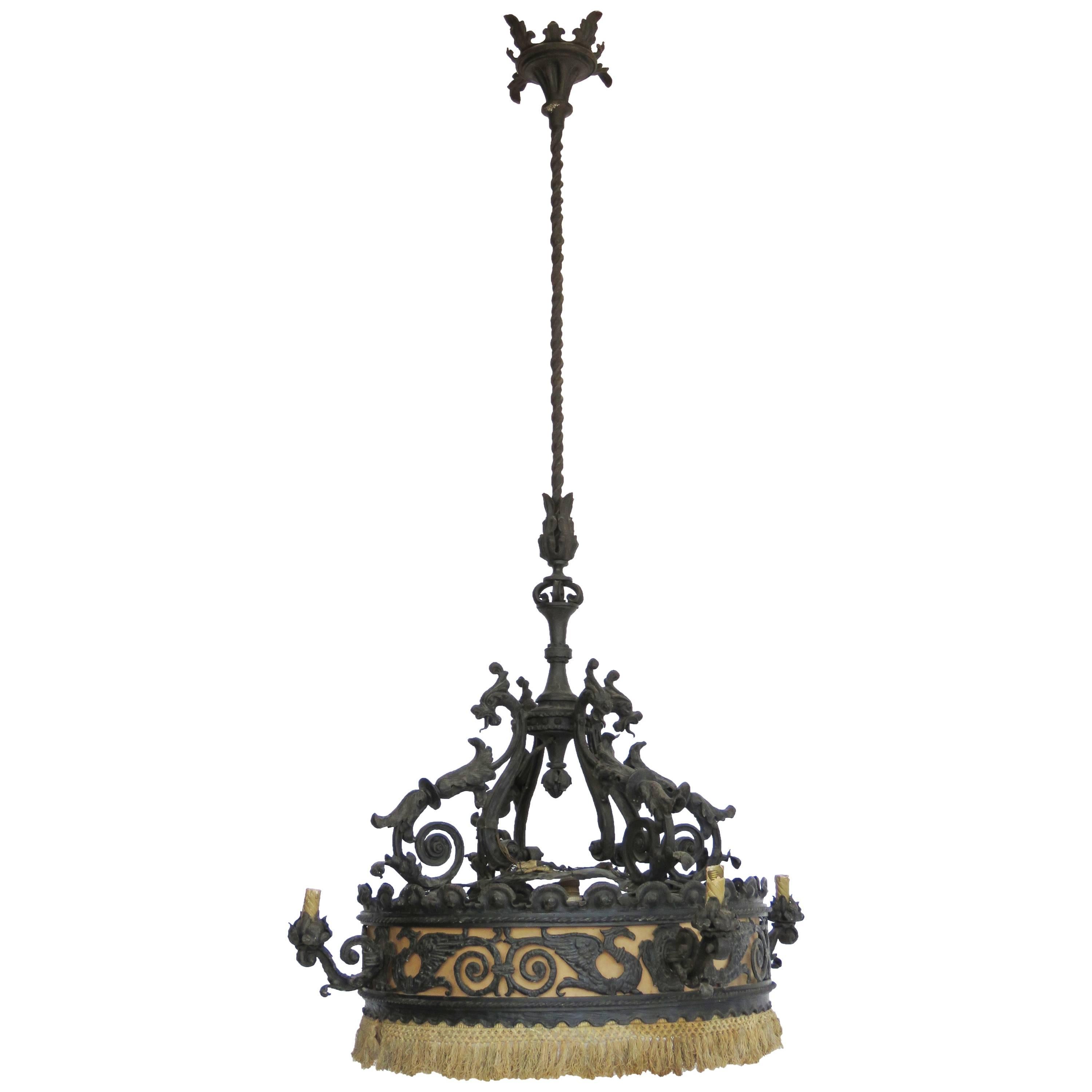 Mid-19th Century Spanish Iron Chandelier