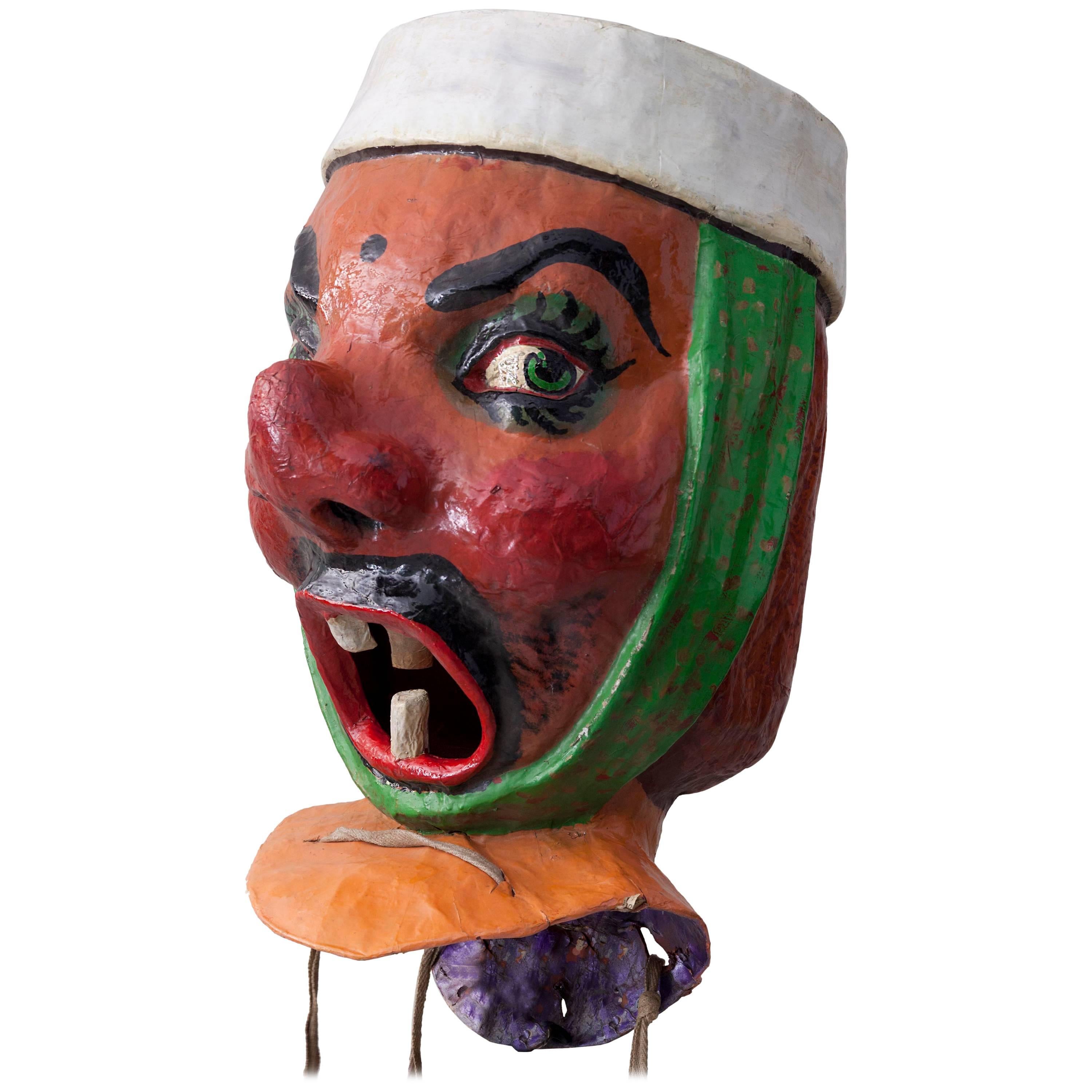 20th Century, Carnival Head from Nice, 1960s, Made of Papier Mâché