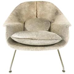 Used Eero Saarinen Womb Chair Restored in Brazilian Cowhide, circa 1958