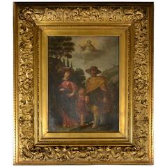 Old Master Painting Flight into Egypt Flemish School, 17th Century